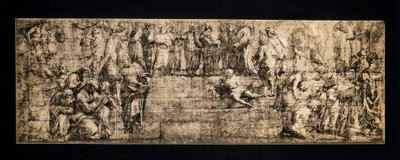 Facsimile kopie van de cartoon voor De School van Athene door after Raphael